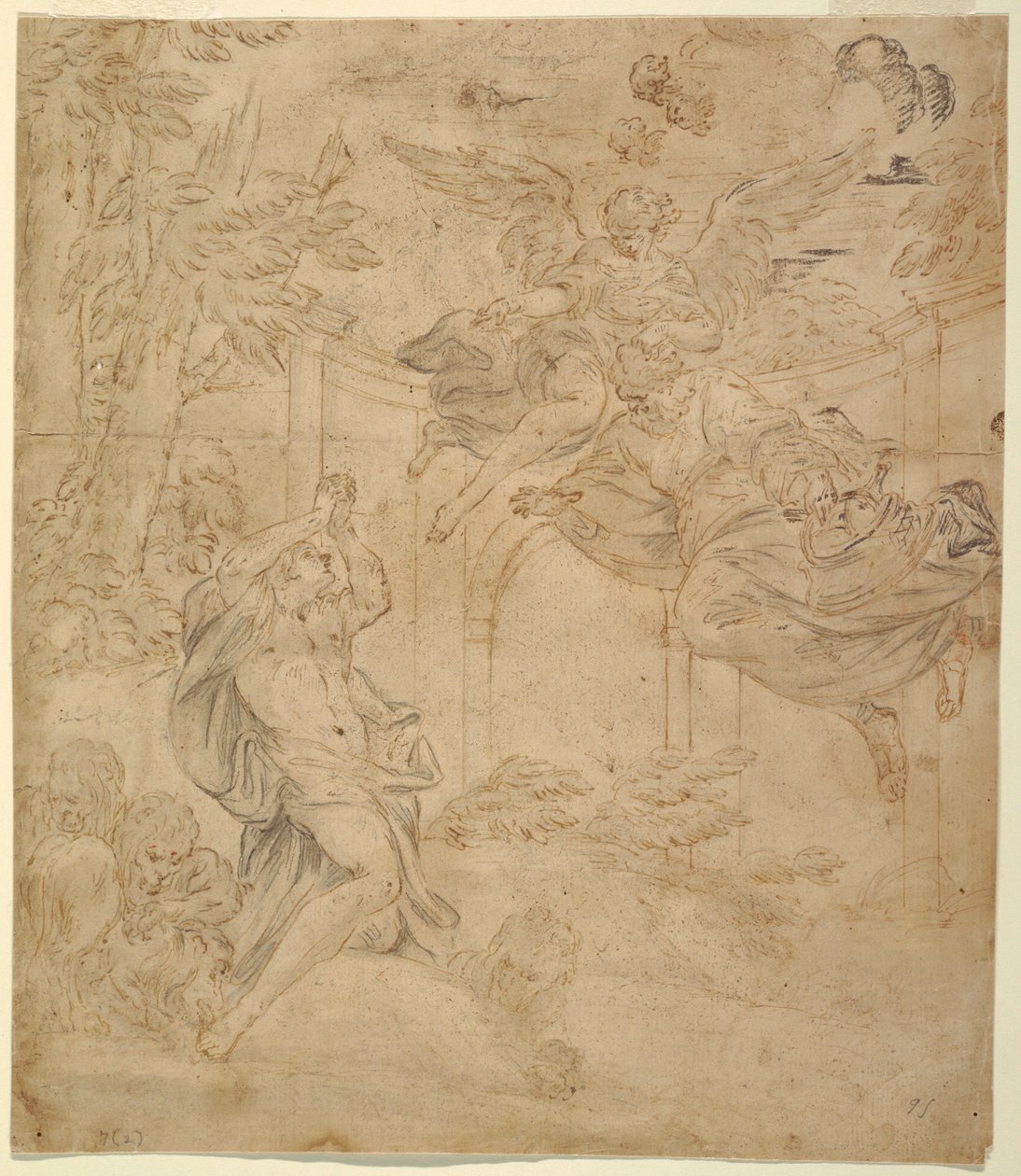Rysunek Daniel w jaskini lwa, ok. 1630-40 r. autorstwa Unknown artistUnknown artist