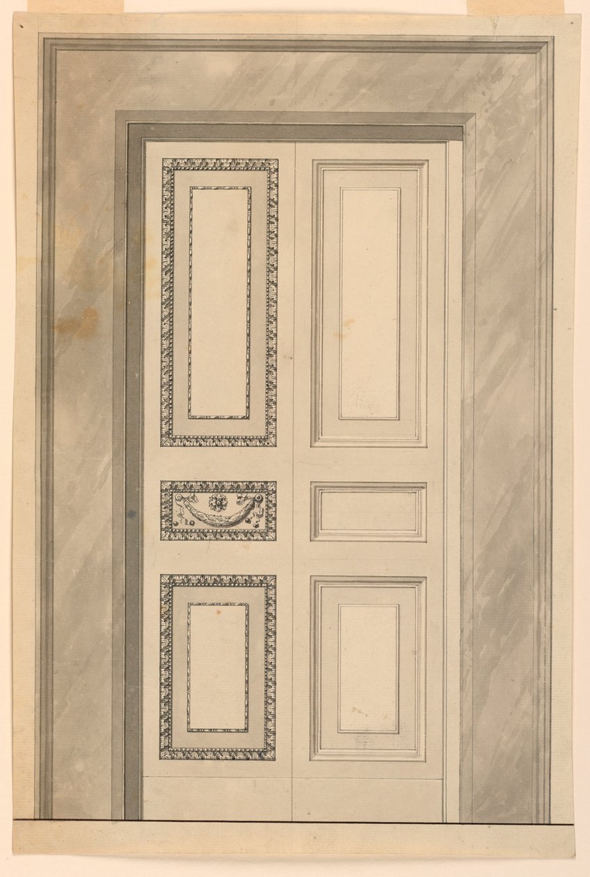 Rysunek, dekoracja drzwi harmonijkowych, ok. 1780 r. autorstwa Unknown artistUnknown artist