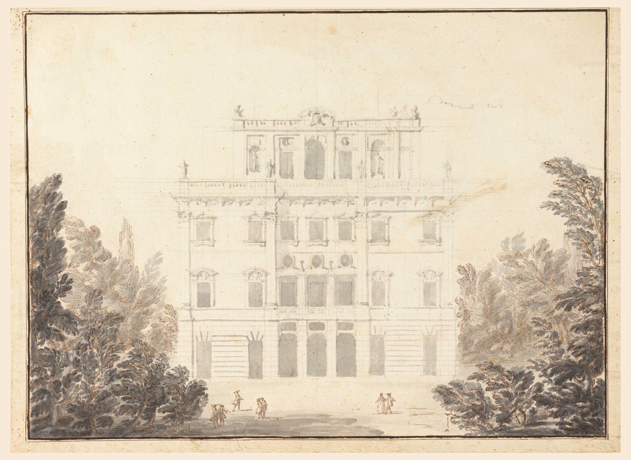 Rysunek, projekt kasyna w parku, 1728-84 autorstwa Unknown artistUnknown artist