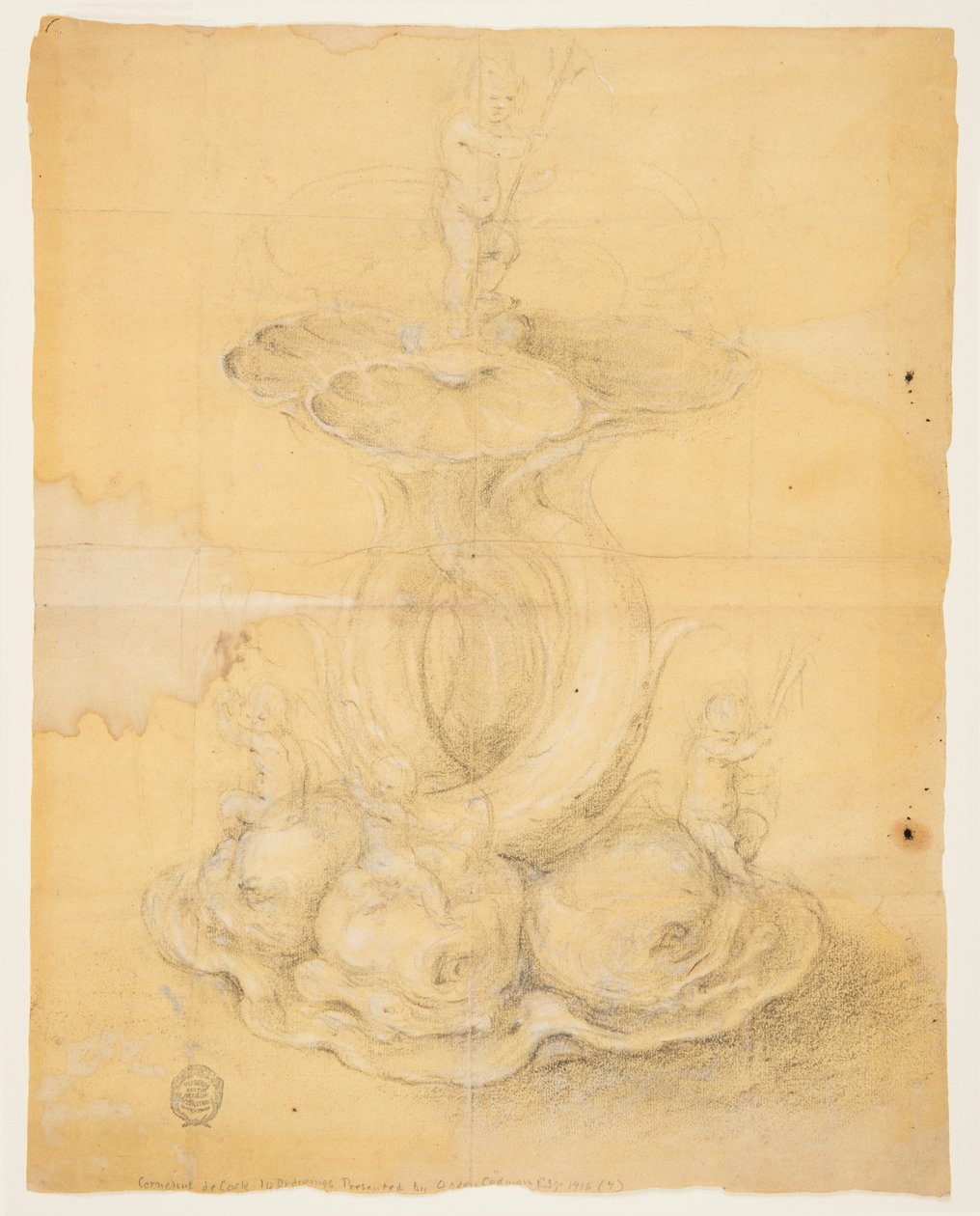 Rysunek, projekt elementu centralnego, 1630-60 autorstwa Unknown artistUnknown artist