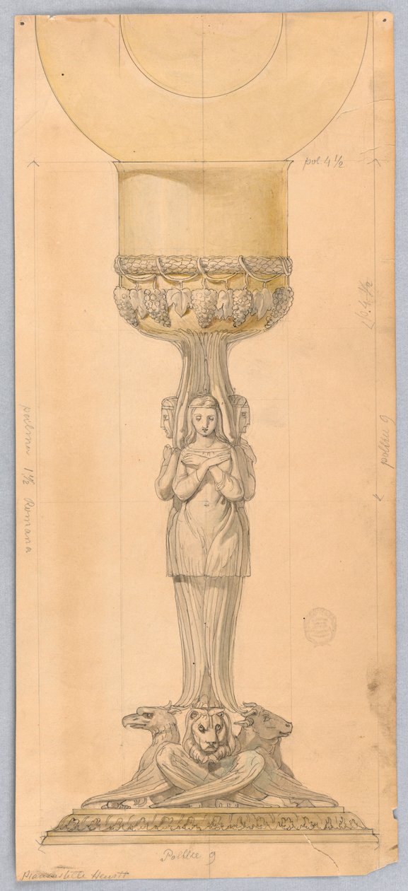Rysunek, projekt kielicha, 1825-1850 autorstwa Unknown artistUnknown artist