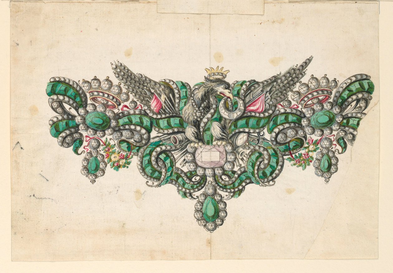 Rysunek, projekt broszki, 1740-50 autorstwa Unknown artistUnknown artist
