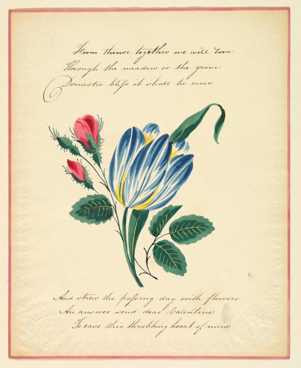 Kartka okolicznościowa, "Odtąd razem będziemy kochać...", ok. 1819 r. autorstwa Unknown artistUnknown artist