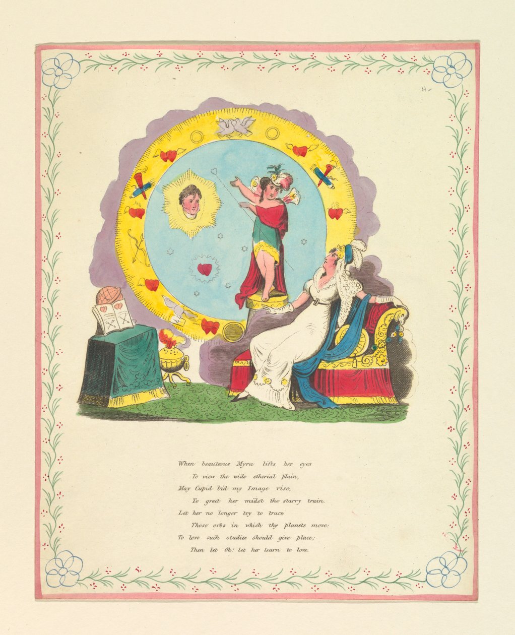 Kartka okolicznościowa, "Kiedy piękna Myra... podnosi oczy...", ok. 1822 r. autorstwa Unknown artistUnknown artist