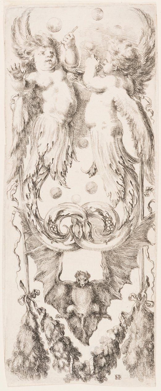 Druk, Ornamenty lub Groteski (Groteskowy ornament), ok. 1653 r. autorstwa Unknown artistUnknown artist
