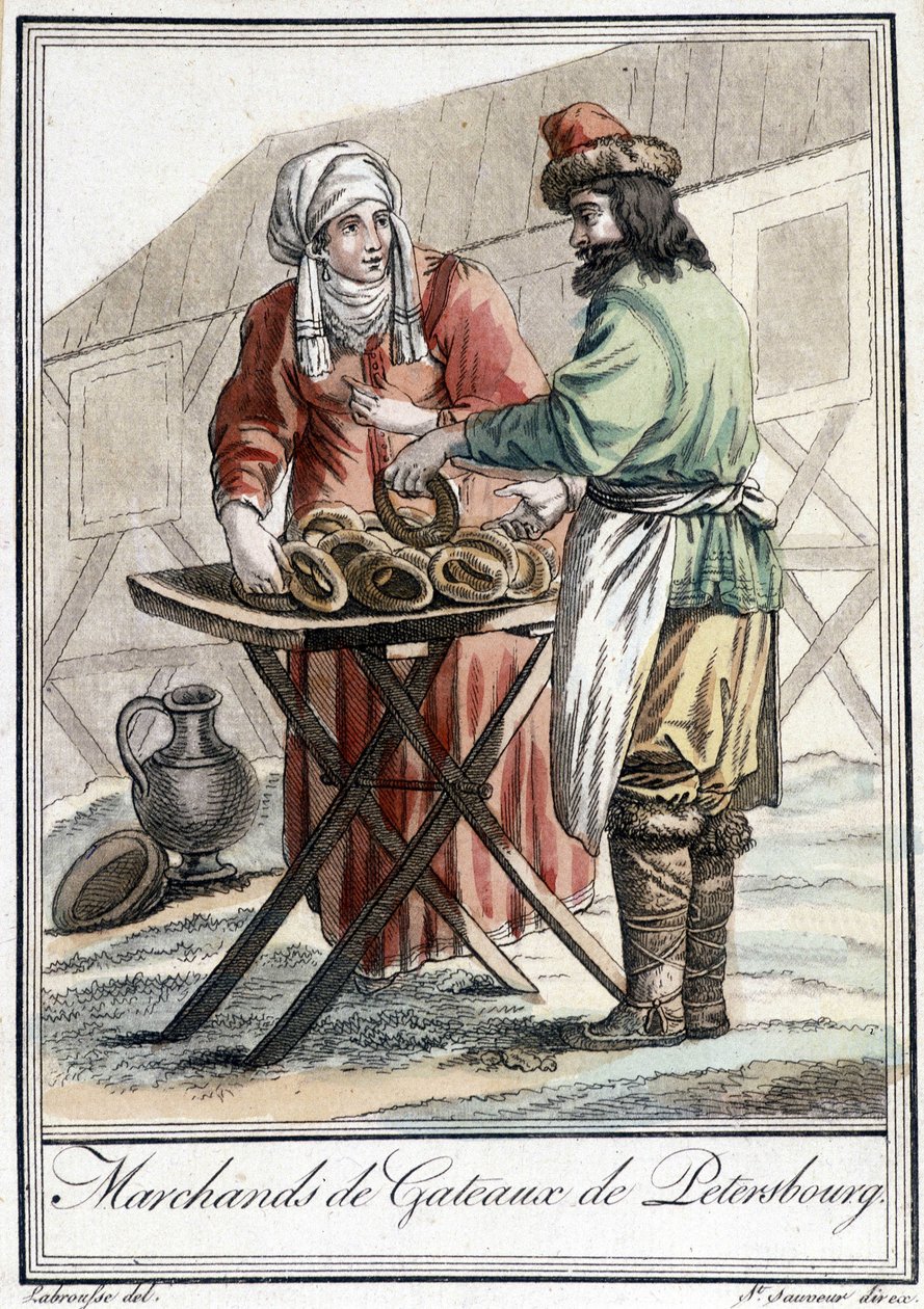XIX-wieczna tablica przedstawiająca Rosjanina, cukiernika w Petersburgu. autorstwa Unknown artist