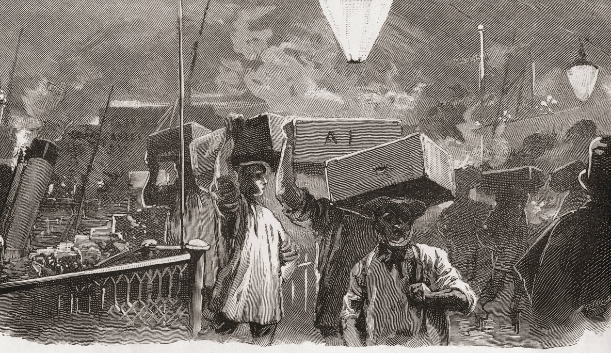 5 rano na targu rybnym Billingsgate, Londyn, Anglia w XIX wieku autorstwa Unknown artist