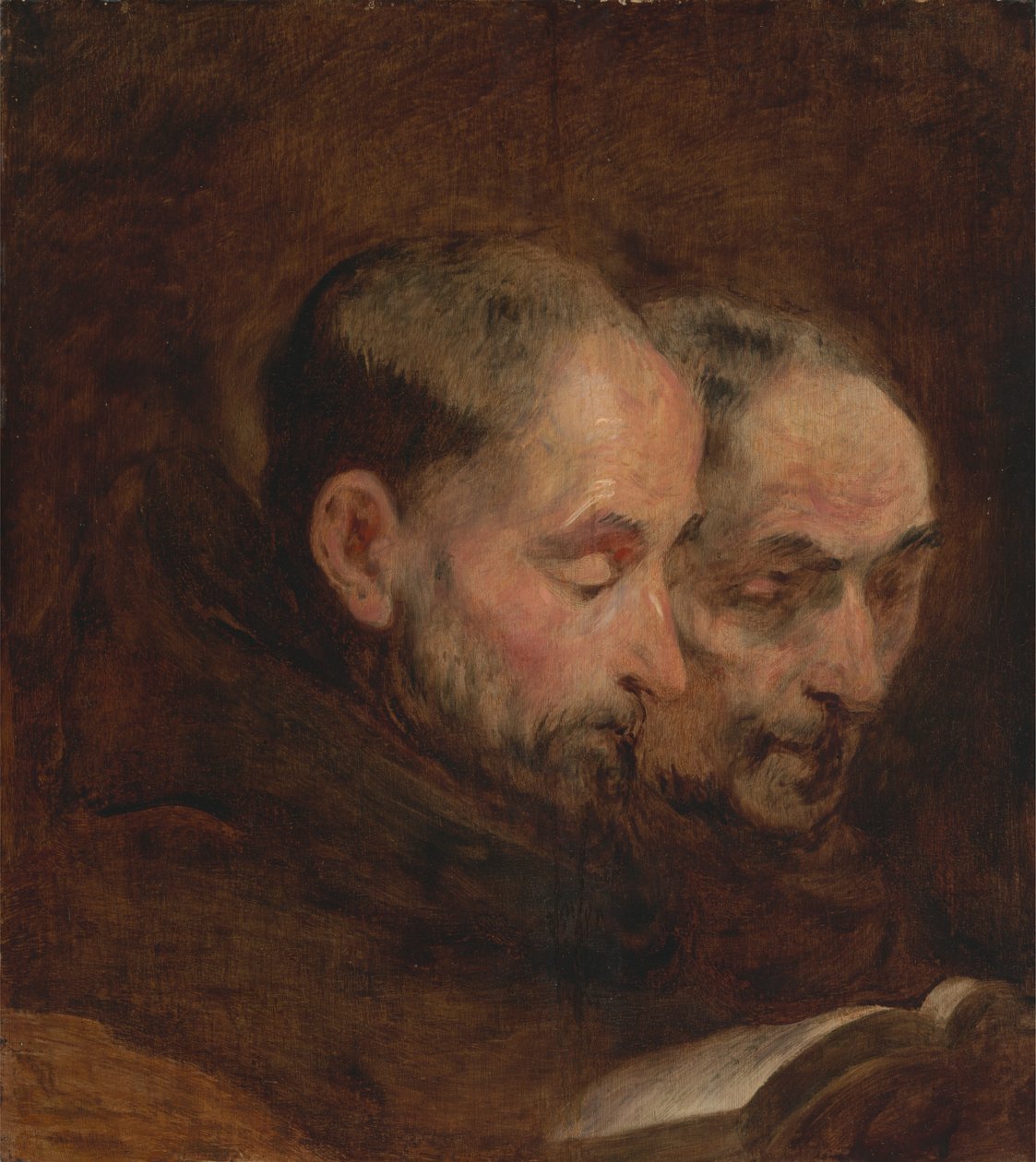 Uma cópia após uma pintura tradicionalmente atribuída a Van Dyck de Two Monks Readingpolish autorstwa Unknown artist