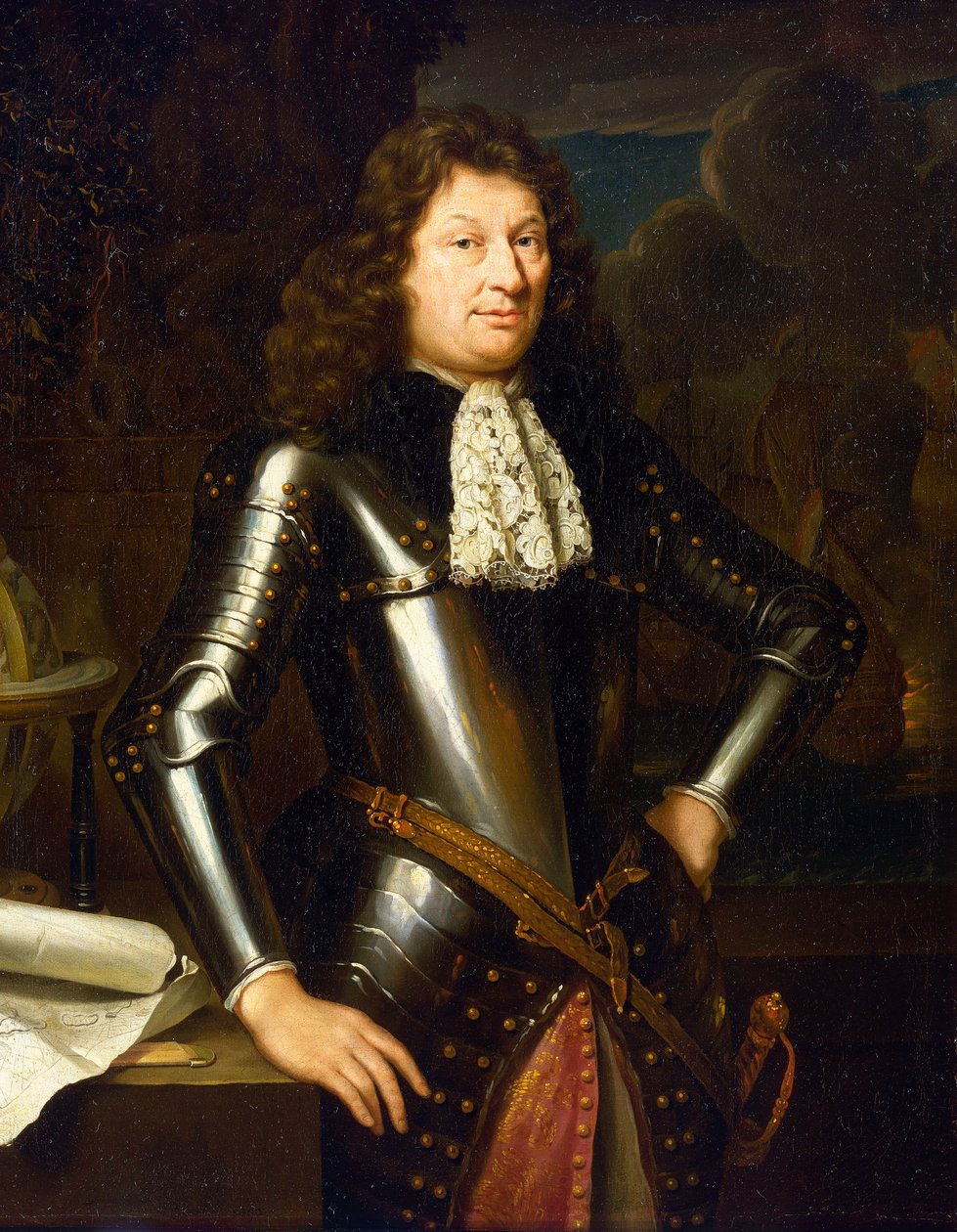 Holenderski kapitan marynarki, około 1690-1704, olej na płótnie, szkoła niderlandzka autorstwa Unknown artist