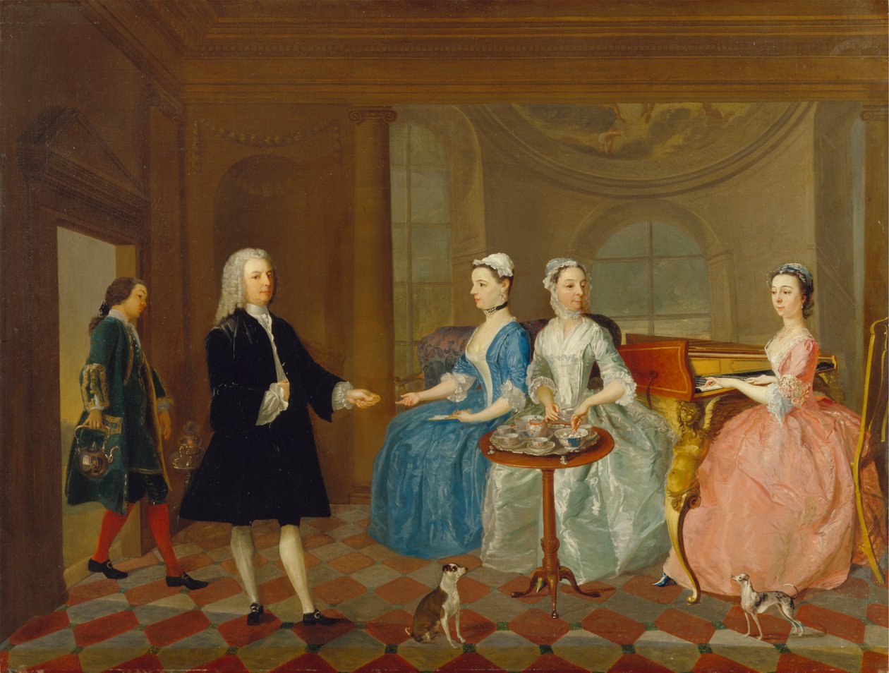 Rodzina podana z herbatą, prawdopodobnie rodzina Carterów autorstwa Unknown artist