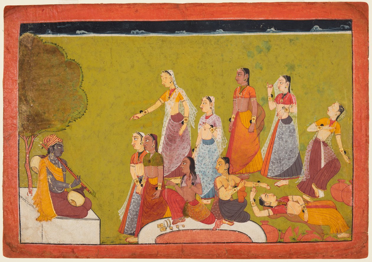 Grupa kobiet w ekstazie przed Madhavą, z Madhavanala Kamakandala autorstwa Unknown artist