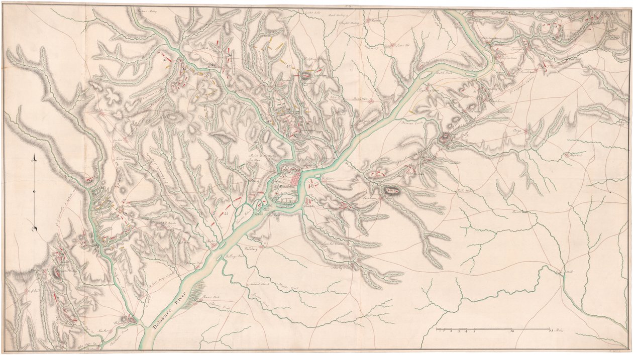 Mapa przedstawiająca kolonie na środkowym Atlantyku: pozycje armii autorstwa Unknown artist