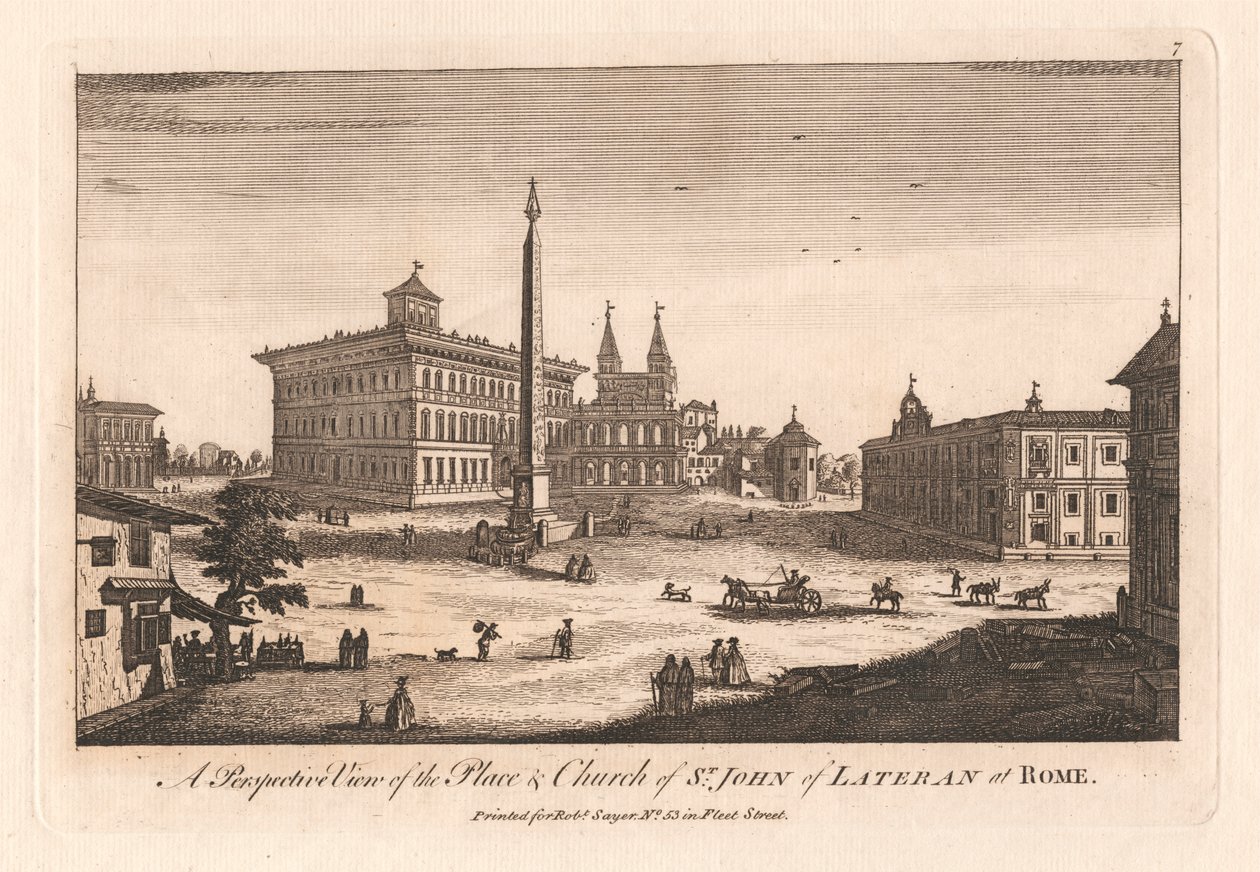 Perspektywiczny widok miejsca i kościoła św. Jana z Lateranu w Rzymie autorstwa Unknown artist