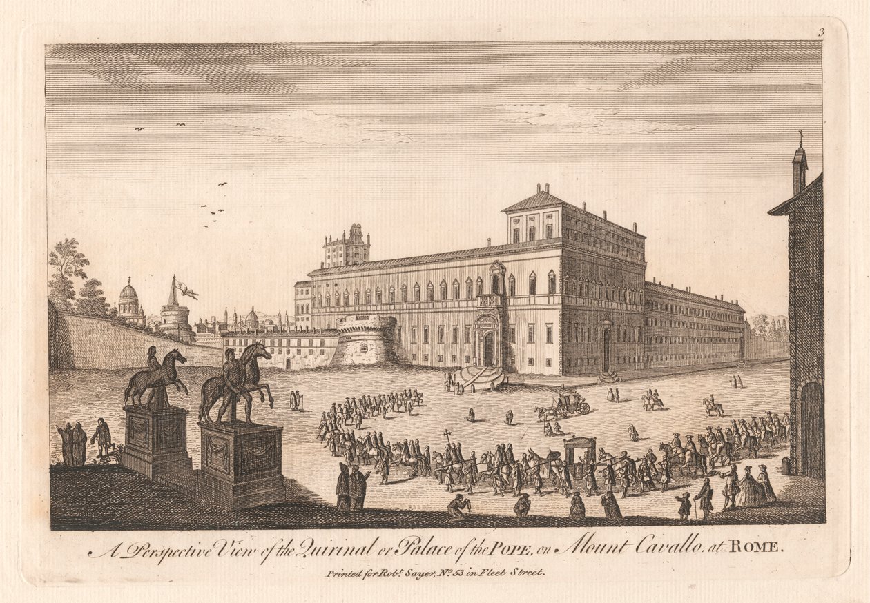 Widok perspektywiczny Kwirynału lub Pałacu Papieża na górze Cavalle w Rzymie autorstwa Unknown artist