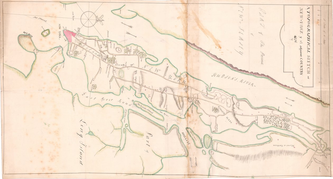 Szkic topograficzny Nowego Jorku autorstwa Unknown artist