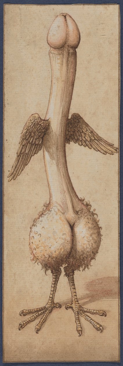 Skrzydlaty fallus w kształcie ptaka autorstwa Unknown artist