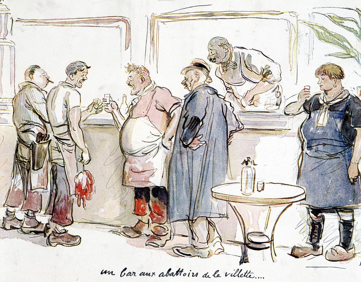 Bar w rzeźniach Villette w Paryżu. autorstwa Unknown artist