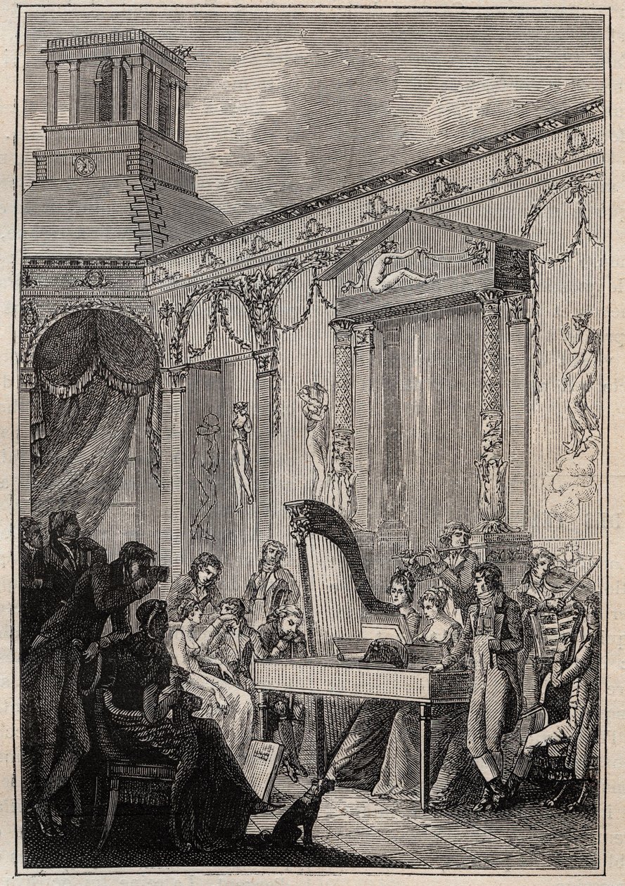 Koncert Pierre-Jeana Garata (Pierre Jean) 1762-1823 francuskiego muzyka i śpiewaka barytonowego autorstwa Unknown artist