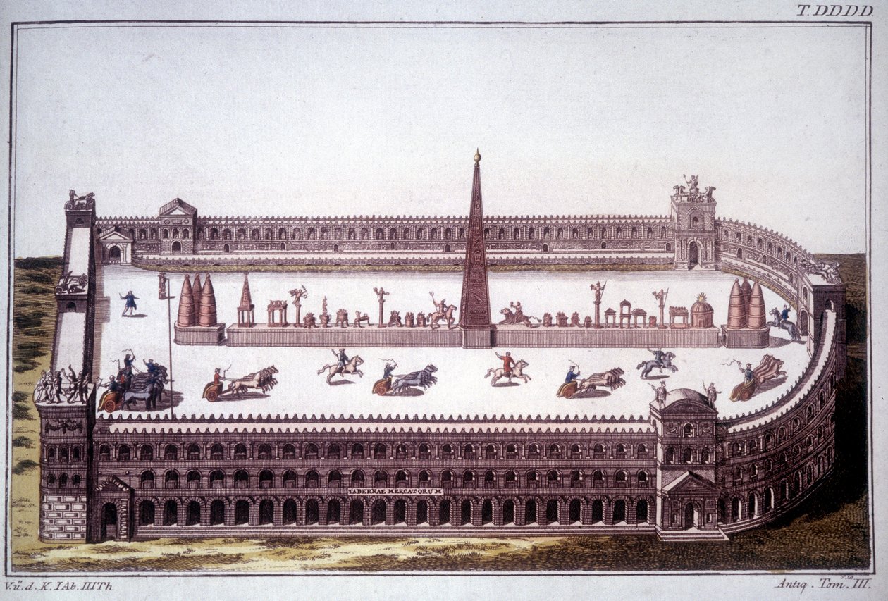 Wyścig czołgów w Cirque Maxime (Circo Massimo). autorstwa Unknown artist