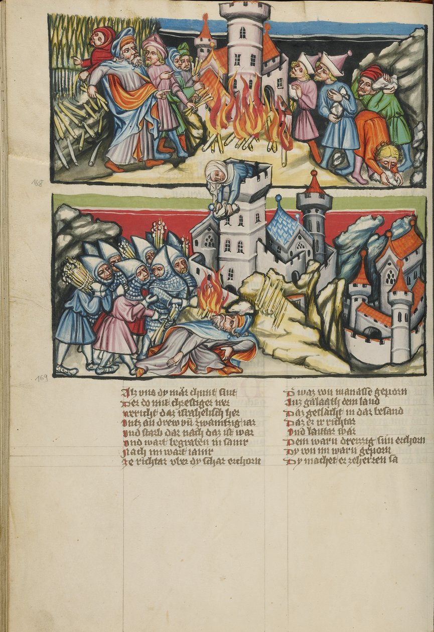 Abimelech niszczący Szechem; Abimelech zabity przez kobietę z Teb autorstwa Unknown artist