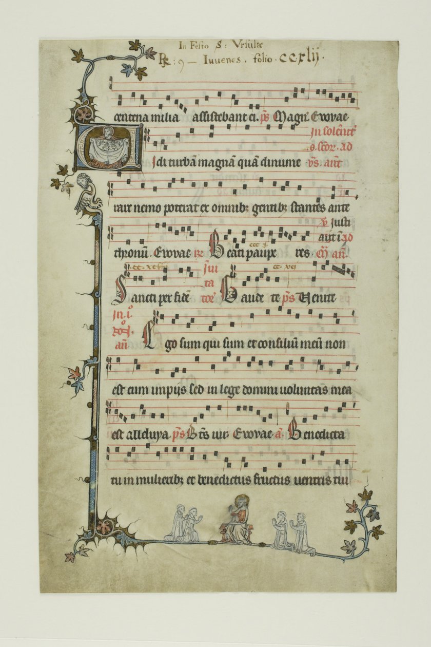 Abraham przyciągający dzieci Izraela do piersi i Chrystus z klęczącymi mnichami, z antyfonarza autorstwa Unknown artist