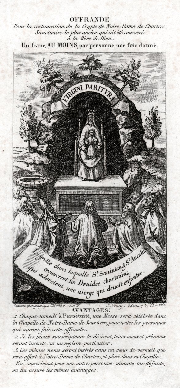 Adoracja Matki Boskiej. (grafika, ok. 1850) autorstwa Unknown artist