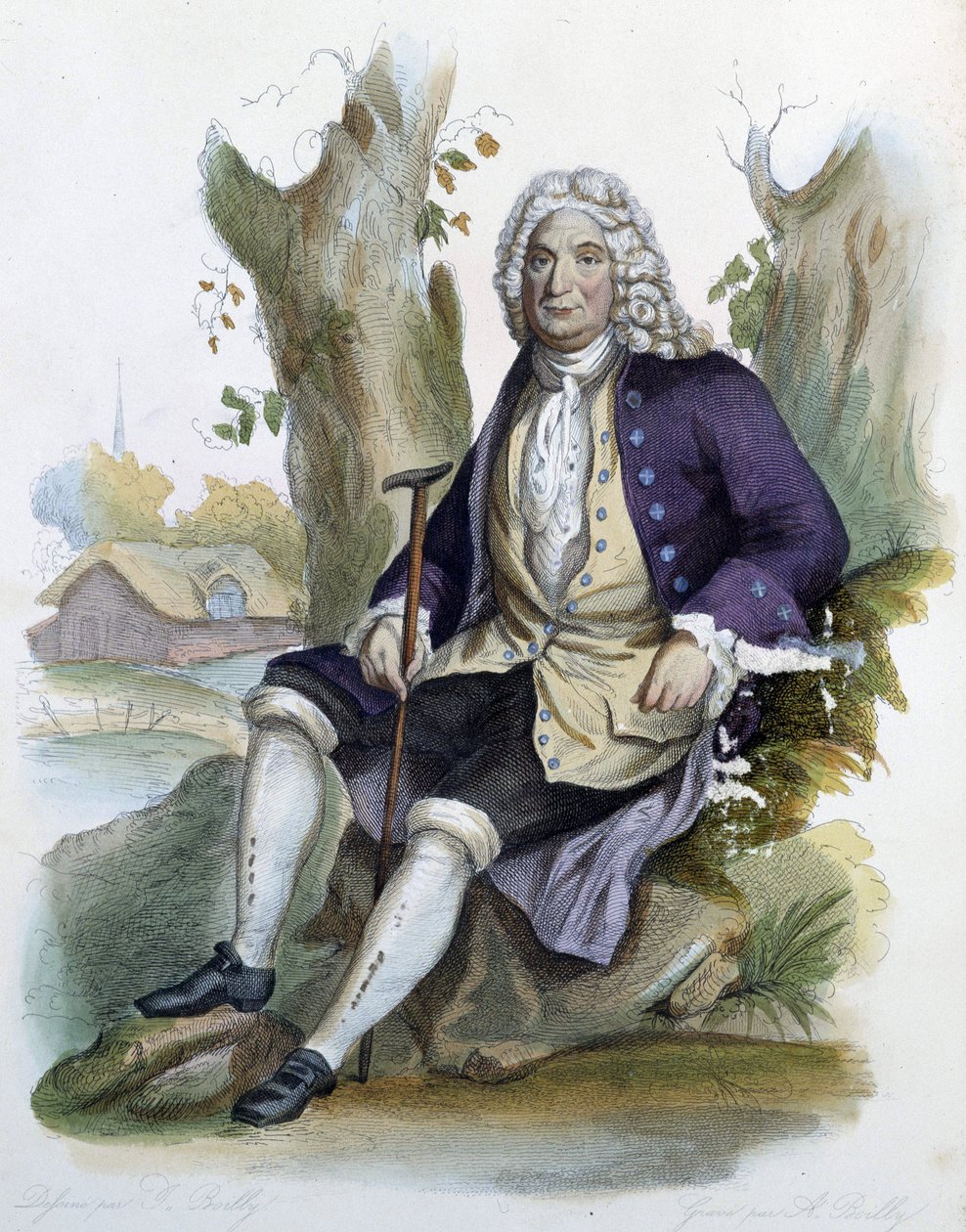 Alain Rene Lesage (Alain-Rene Le Sage) (1668-1747) - w red. Mennechet, „Francuski Plutarch”” autorstwa Unknown artist