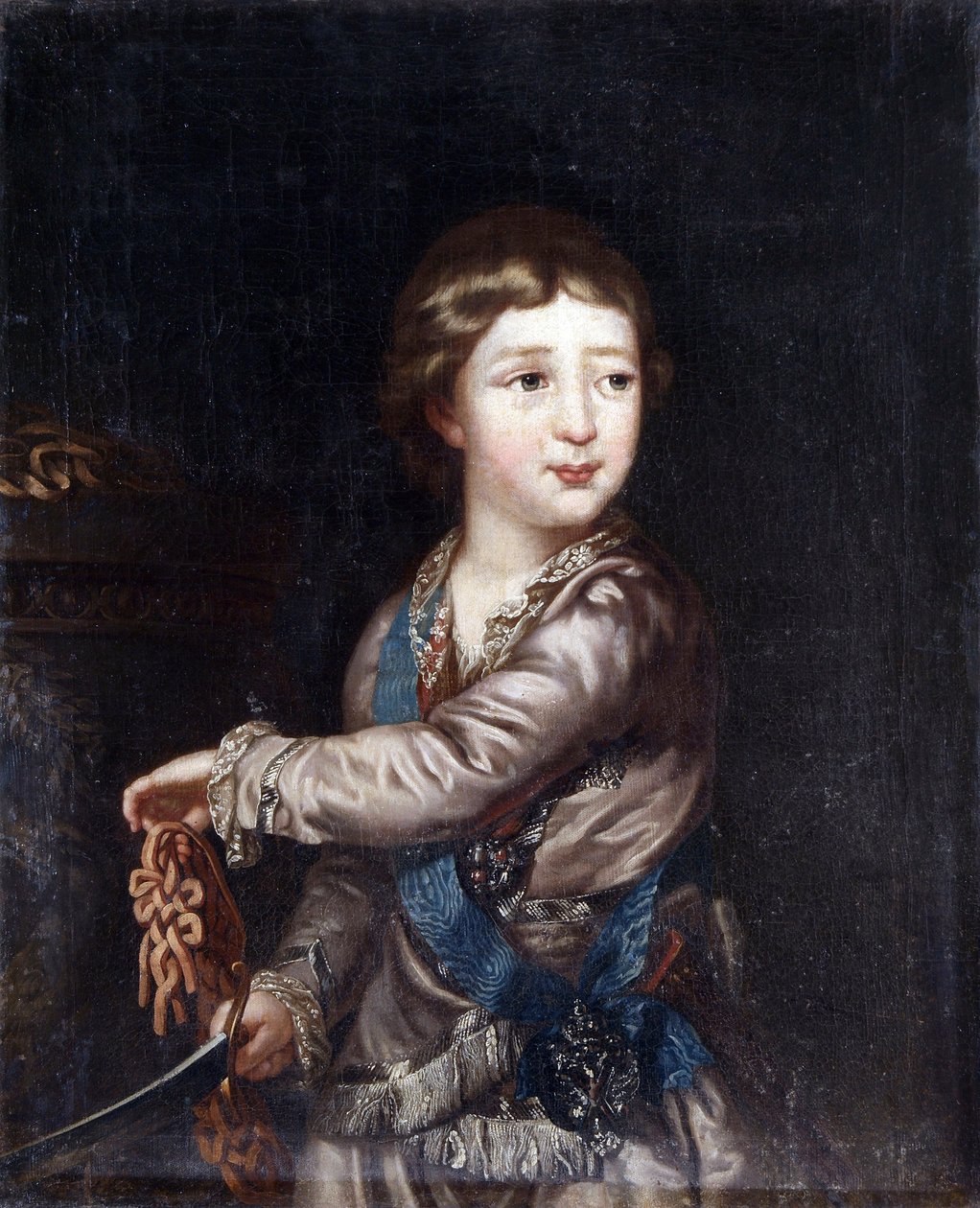 Alexandre Pavlovitch Romanov (Alexandre I de Russie) - Portret wielkiego księcia Aleksandra Pawłowicza (1777-1825) jako dziecko, Anonim. olej na płótnie autorstwa Unknown artist