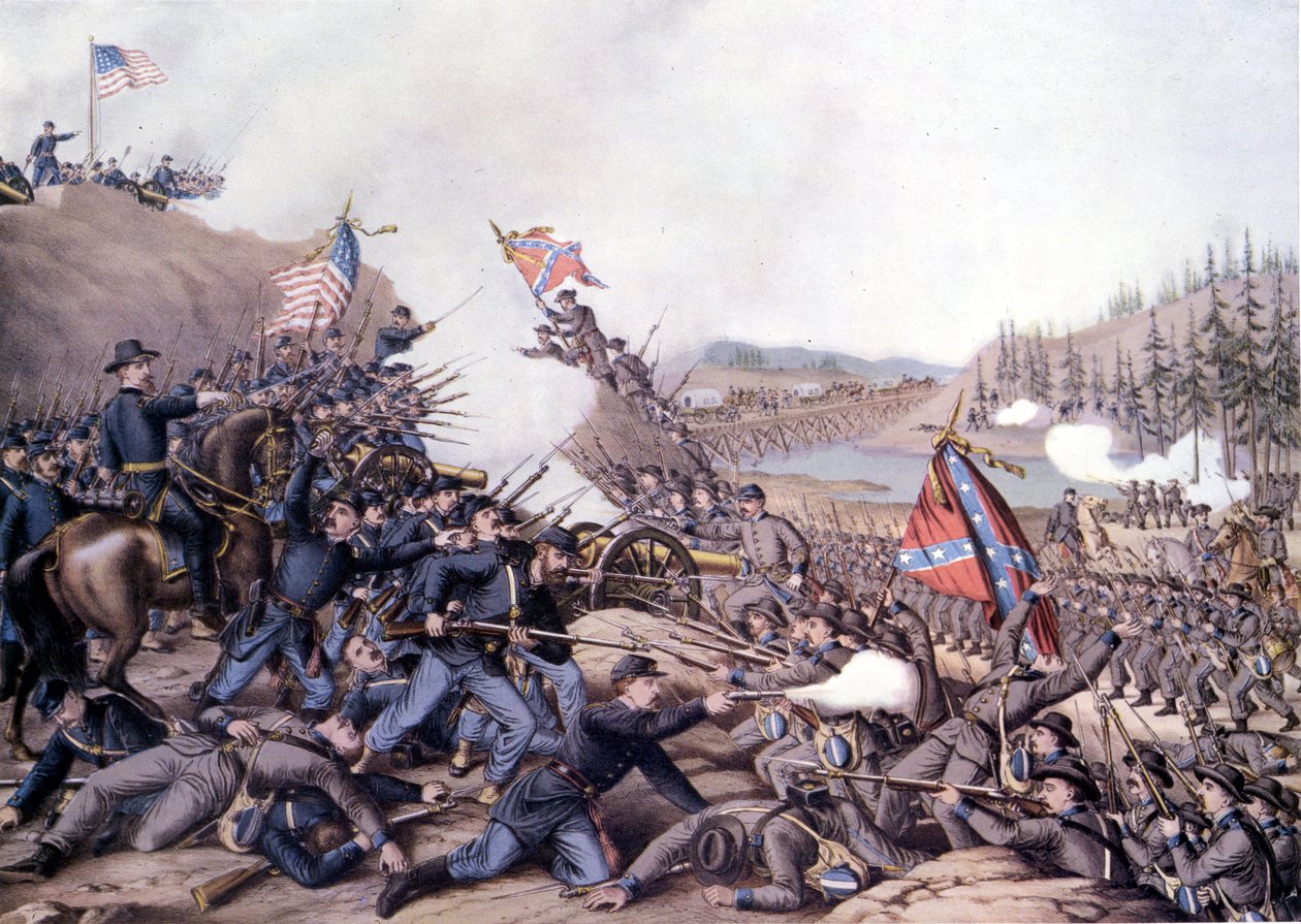 Wojna secesyjna (1861 - 1865): Druga bitwa pod Franklin (Tennessee) 30 listopada autorstwa Unknown artist