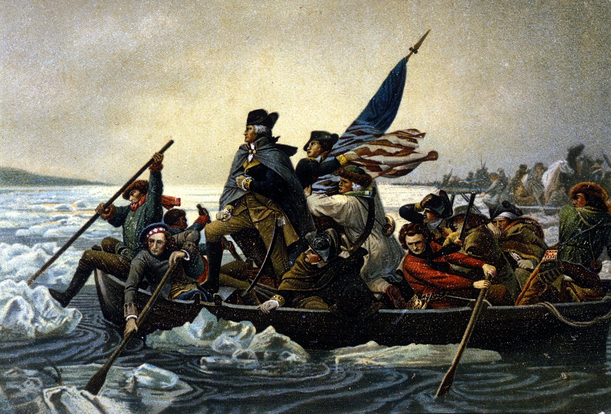 Amerykańska wojna o niepodległość. Waszyngton przekraczający rzekę Delaware. grudzień 1776. autorstwa Unknown artist