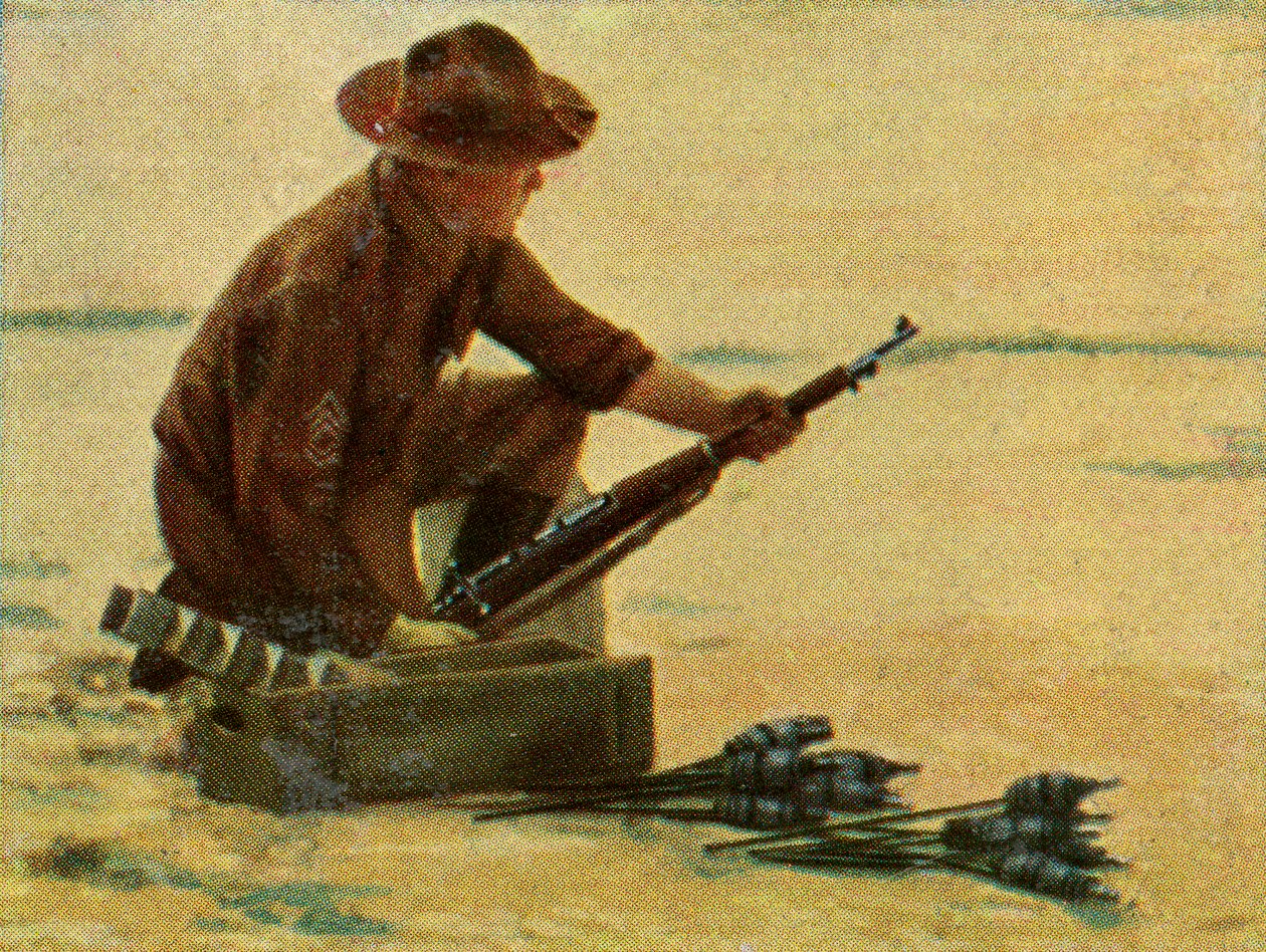 Amerykański piechur z granatami karabinowymi autorstwa Unknown artist