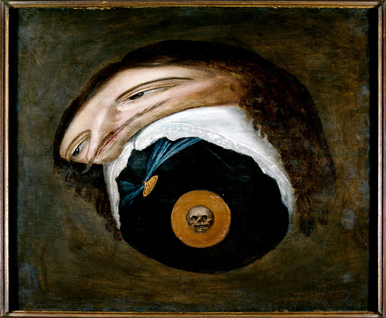 Portret anamorficzny Karola I (olej na desce) autorstwa Unknown artist