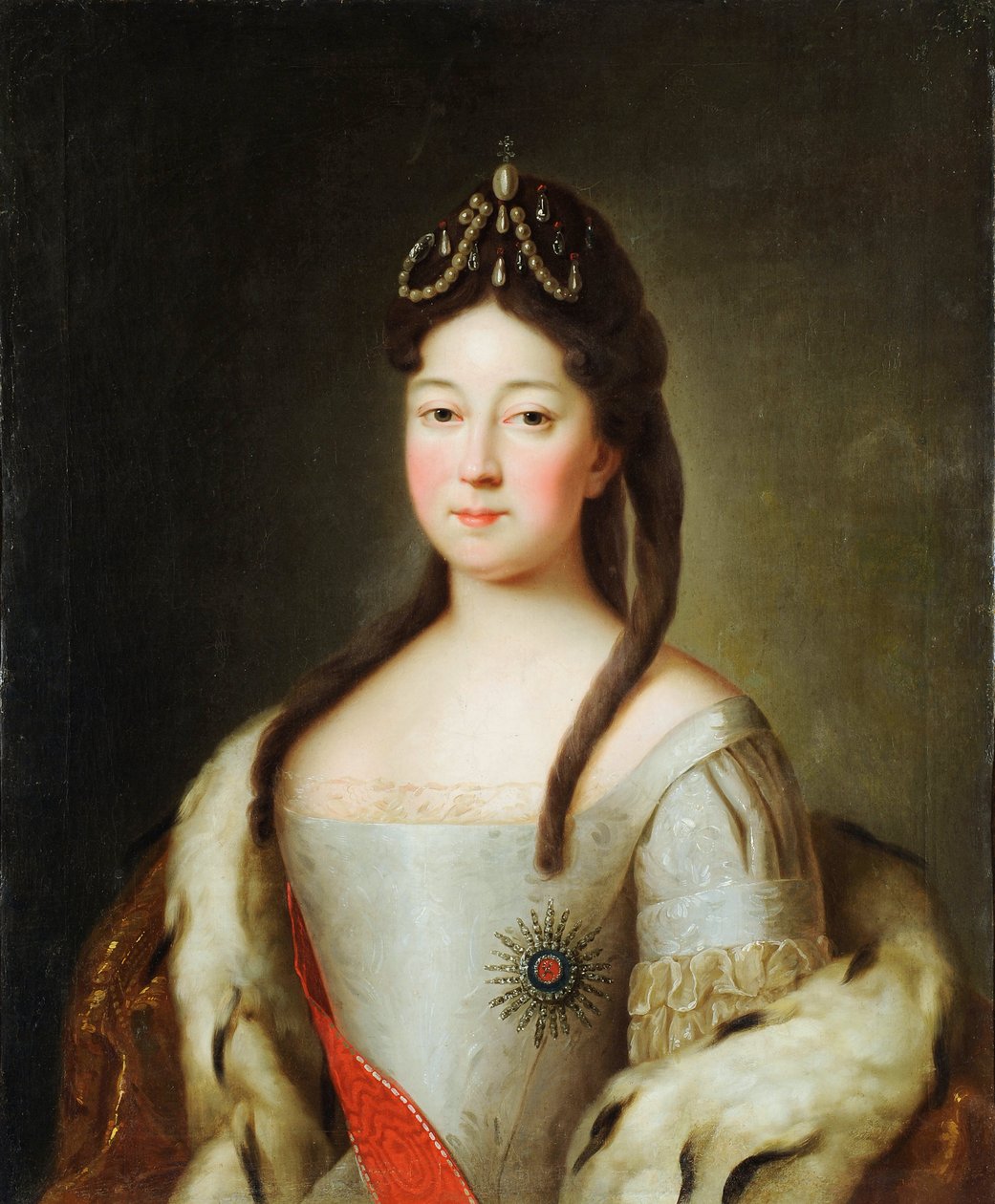 Anna Petrovna de Russie - Portret carycy Anny Pietrownej Rosji (1708-1728), córki cesarza Piotra I z Rosji, Anonim. Olej na płótnie, Ostatnia ćwierć XVIII w., Państwowe Muzeum Architektury, Historii i Sztuki, Vladimir autorstwa Unknown artist