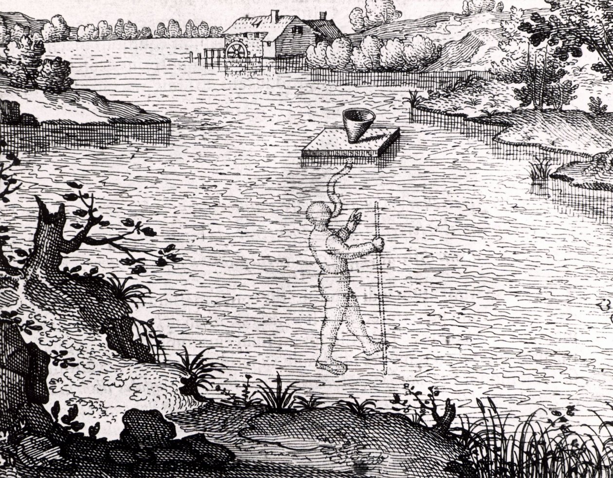 Aparatura umożliwiająca nurkowi oddychanie pod wodą autorstwa Unknown artist