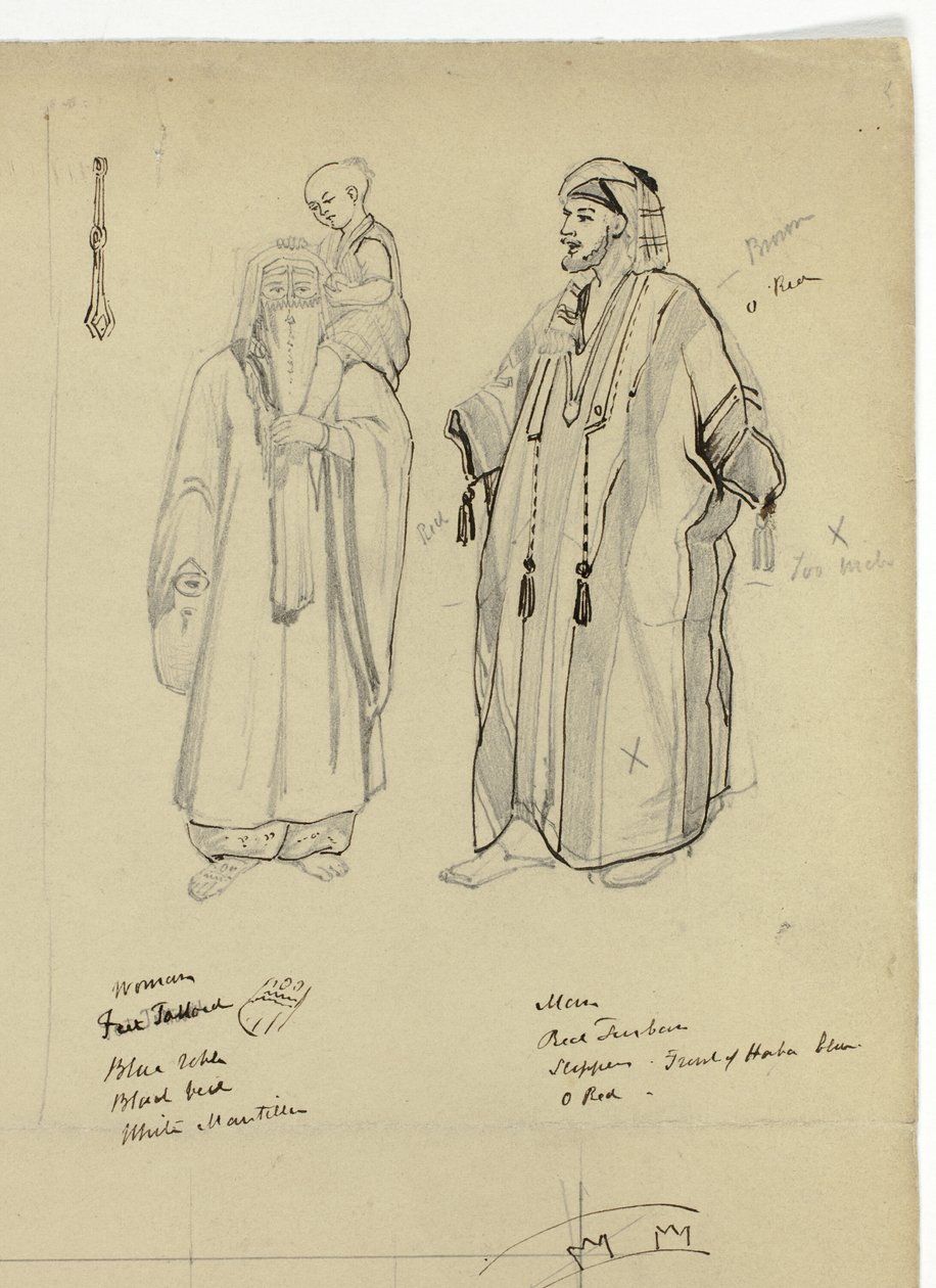 Arabski mężczyzna, kobieta i dziecko autorstwa Unknown artist