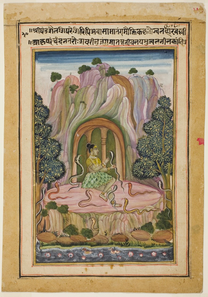 Asavari Ragini, strona z zestawu Garland of Musical Ragas (Ragamala) autorstwa Unknown artist