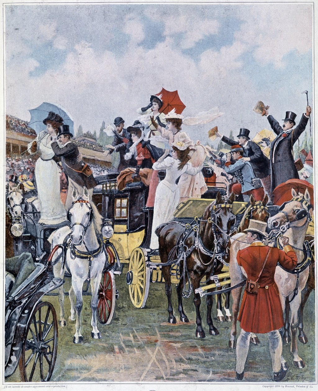 Na wyścigach: przybycie faworyta autorstwa Unknown artist