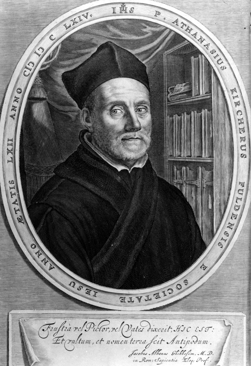 Athanasius Kircher (1601 - 1680), jezuita, orientalista i uczony niemiecki - Grawerowanie sd XVIII wiek autorstwa Unknown artist