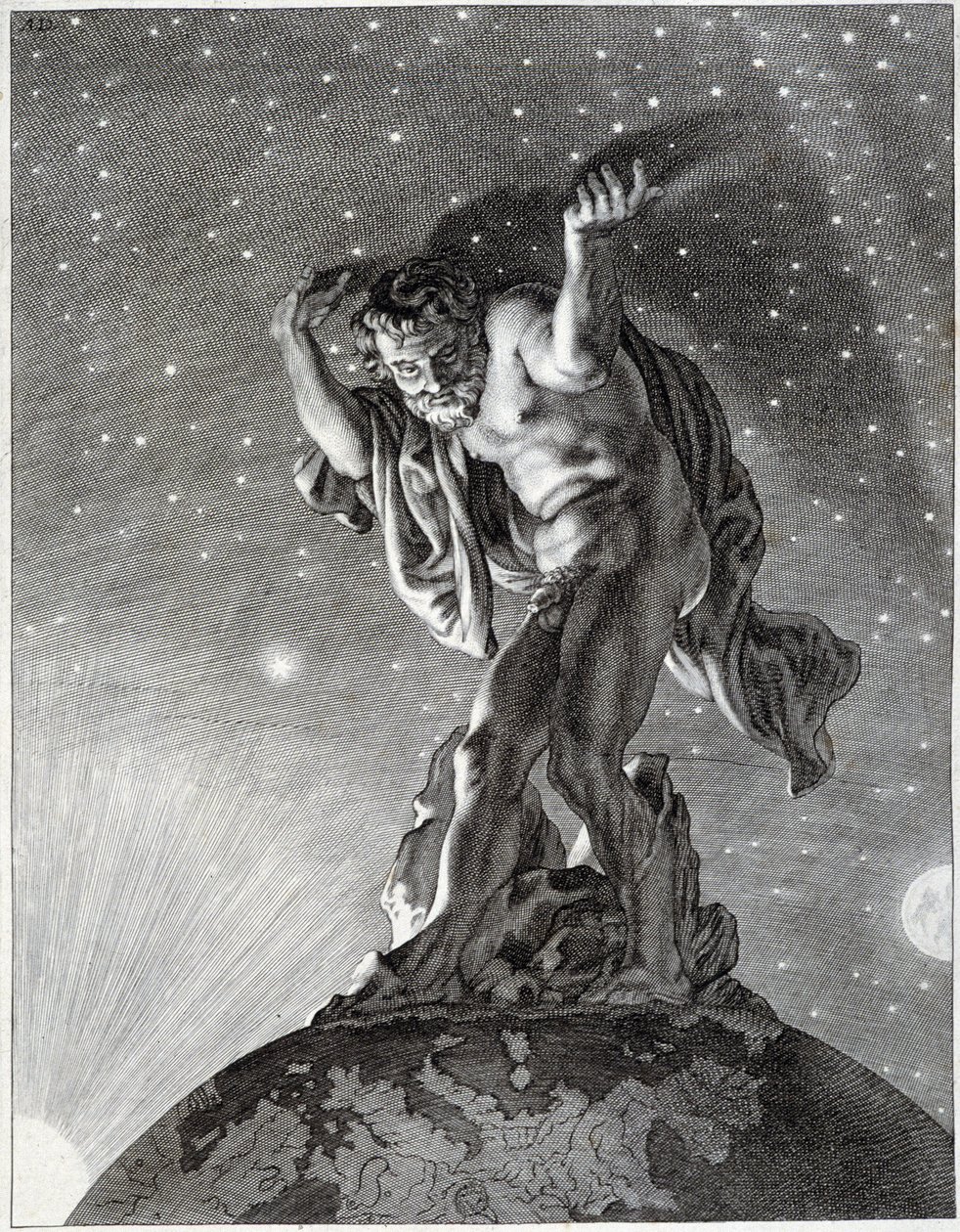 Atlas podtrzymujący niebo. autorstwa Unknown artist