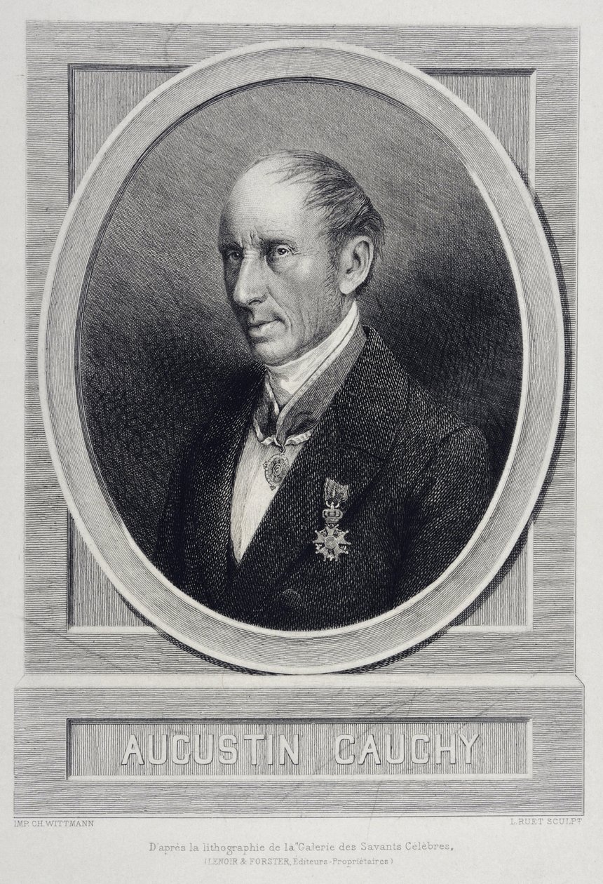 Augustin Louis Cauchy 1789-1857 Angielski matematyk - grawer autorstwa Unknown artist