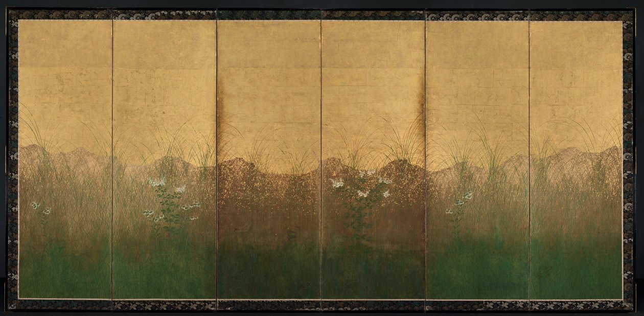 Jesienny wieczór z pełnią księżyca na równinie Musashino autorstwa Unknown artist