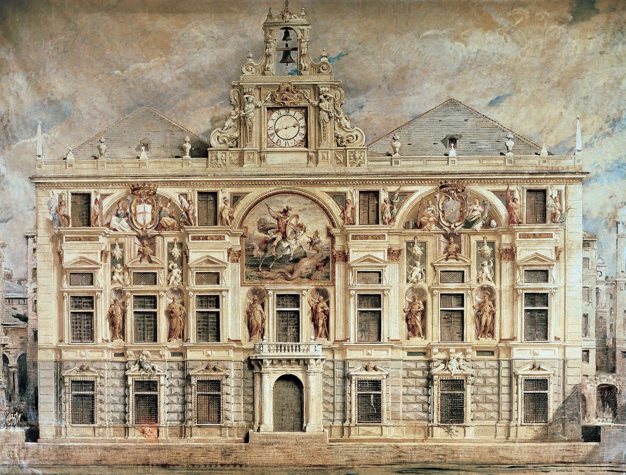 Bank of San Giorgio w Genui, Włochy autorstwa Unknown artist