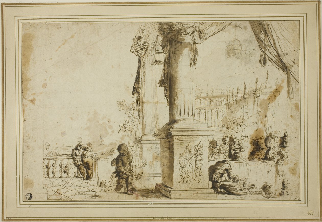Scena bankietowa na tarasie autorstwa Unknown artist