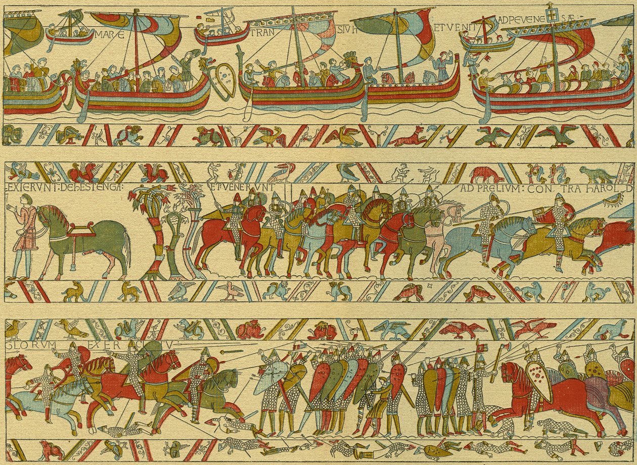 Gobelin z Bayeux. Atak normański autorstwa Unknown artist