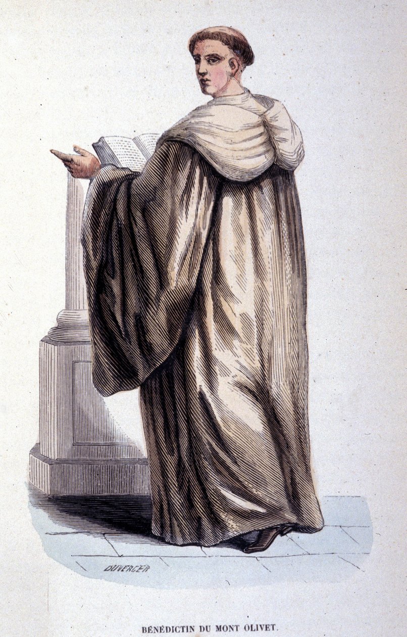 Benedictin du Mont Olivet. Rycina z albumu na zakony, Paryż autorstwa Unknown artist