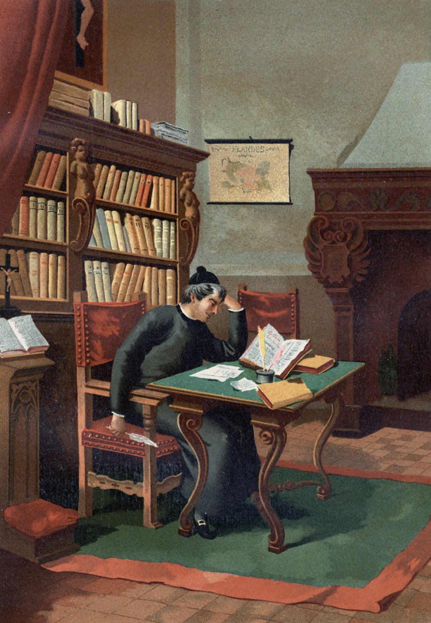 Benoît ARIAS MONTANUS (1527-1598). Słynny hiszpański teolog. według „Science and its Men” Louisa Figuiera. Barcelona 1881 autorstwa Unknown artist