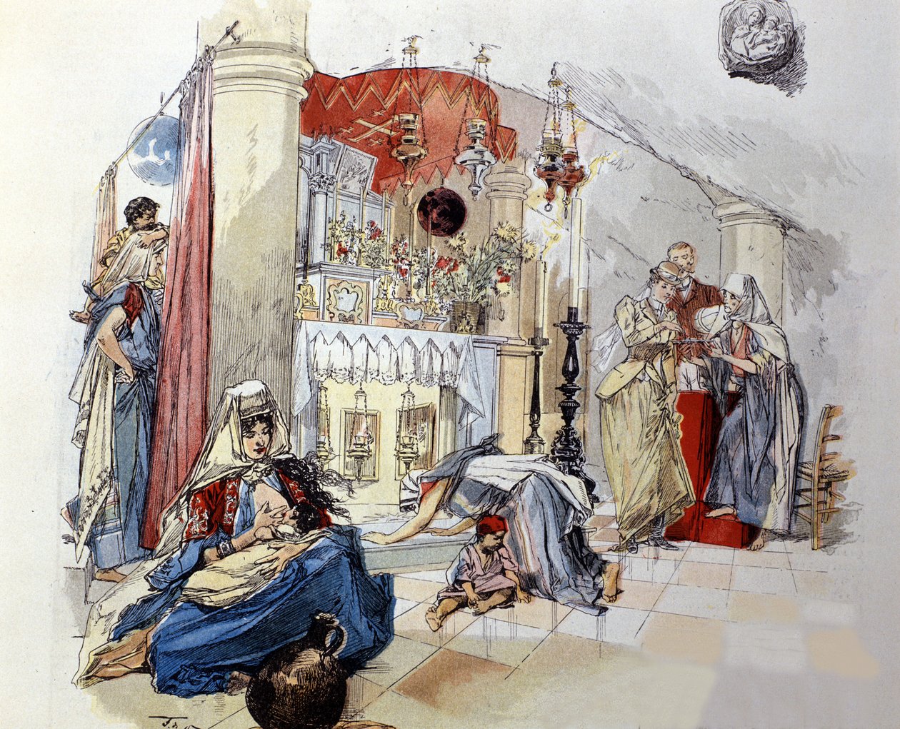 Bethlemm (Zachodni Brzeg): Jaskinia Mleczna. 1890 autorstwa Unknown artist
