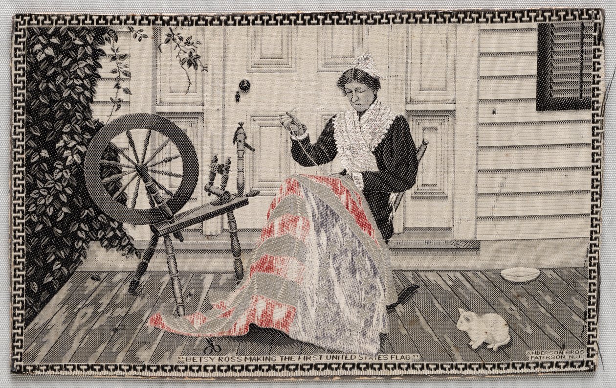 Betsy Ross tworząca pierwszą flagę Stanów Zjednoczonych autorstwa Unknown artist