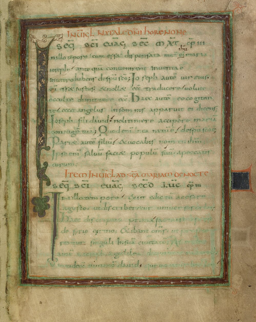 Bifolium z ewangelicznego lekcjonarza (strony 5 i 12) autorstwa Unknown artist