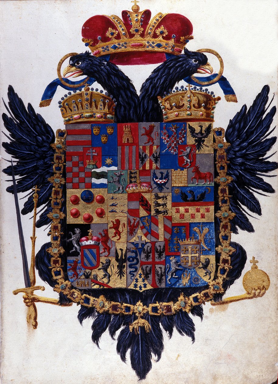 Blazon Cesarstwa Austro-Węgierskiego (Austria Węgry). 19 wiek autorstwa Unknown artist